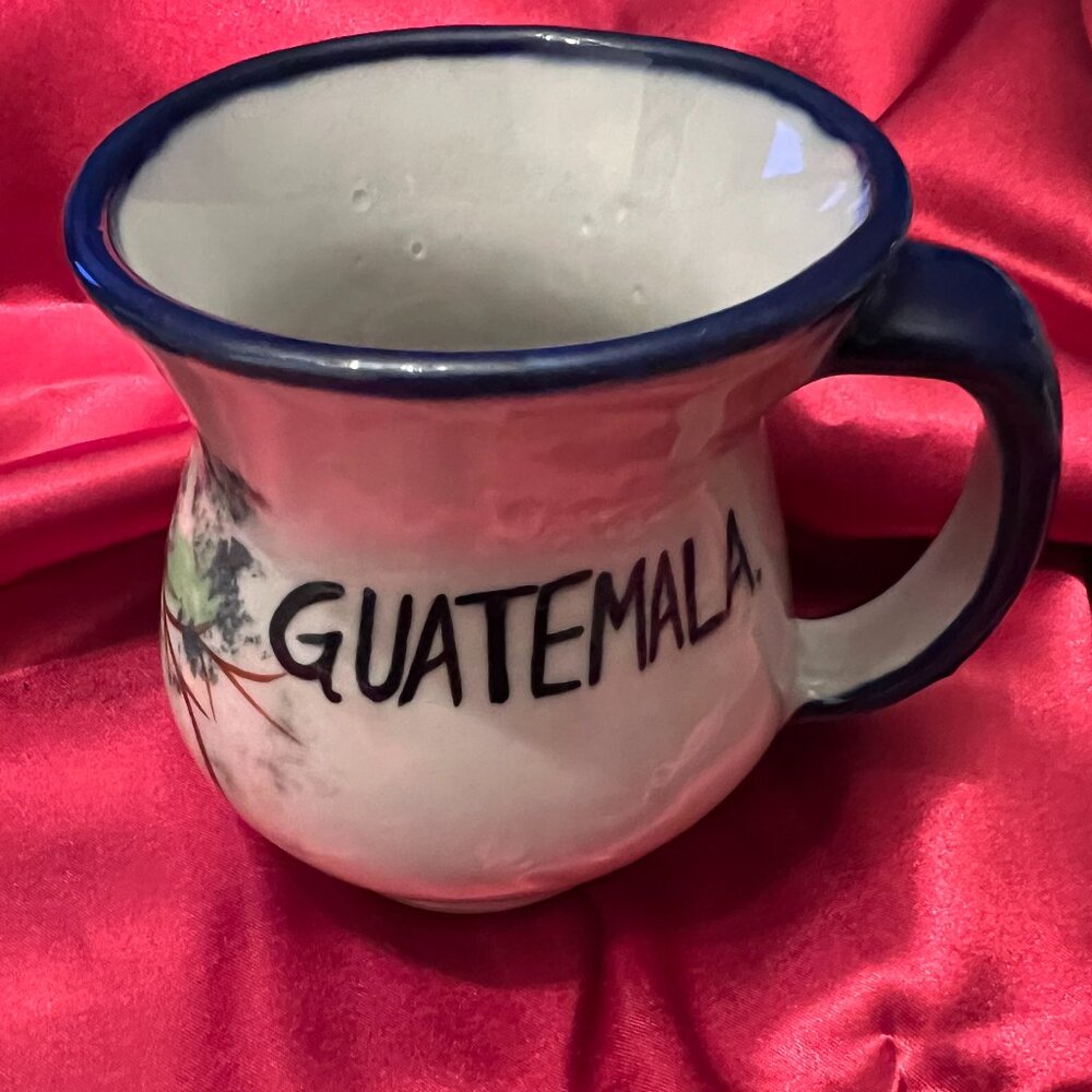 Handmade Guatemalan‎ ceramic coffee mug hand painted vibrant each mug is unique